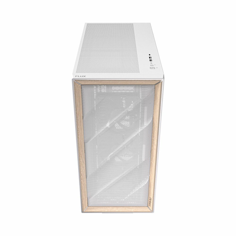 Antec FLUX Mid-Tower E-ATX Gaming Chassis Wood Front Panel - White